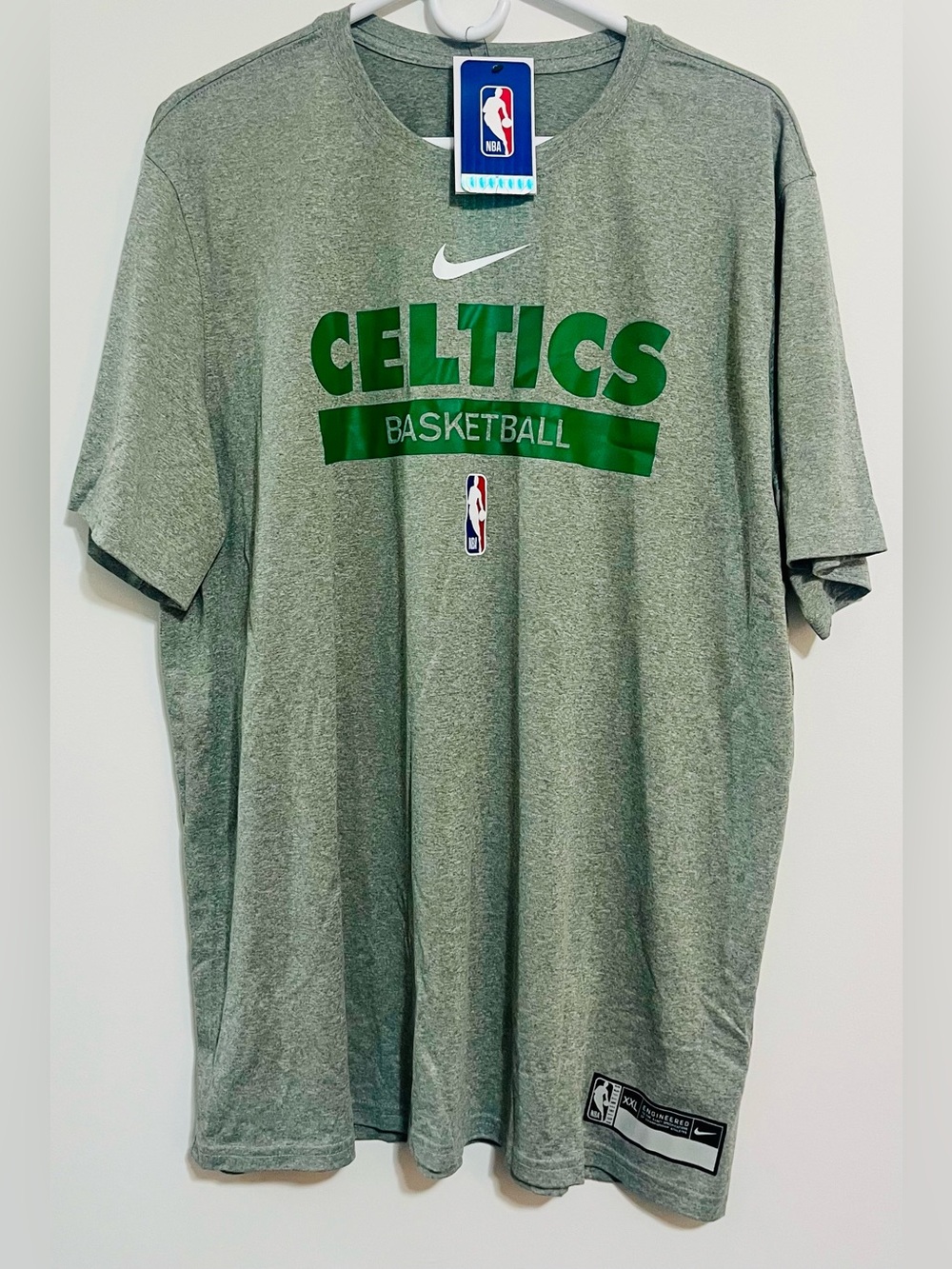 Nike Gray and Green Celtics Basketball T-Shirt